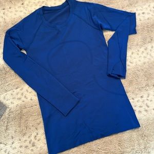 LULULEMON Swiftly Tech 2.0 Long Sleeve Top, Blue Symphony Sz 6 Excellent Cond.